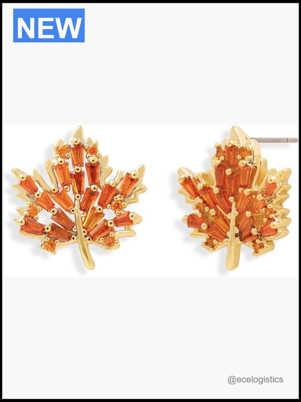 Maple Leaf Stud Earrings - Dainty Gold Fall Leaf Earrings